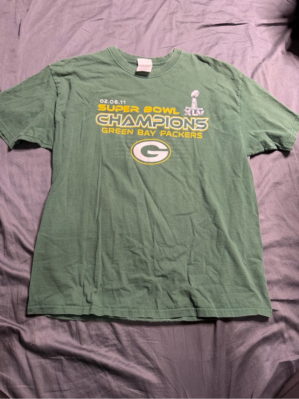Port and Company Green Green Bay Packers Super Bowl Champions Tee